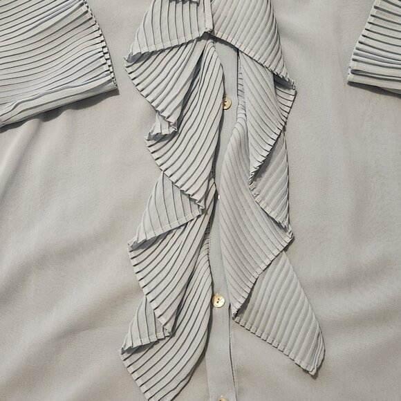 Frilly Blue Blouse - Picture 6 of 9